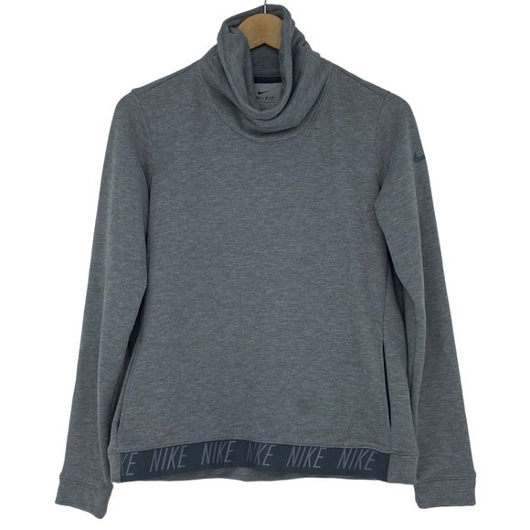 NIKE dri fit gray athletic athleisure sweatshirt with pockets womens size medium - Picture 1 of 10
